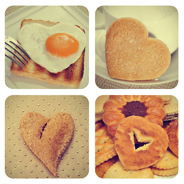heart-shaped food collage