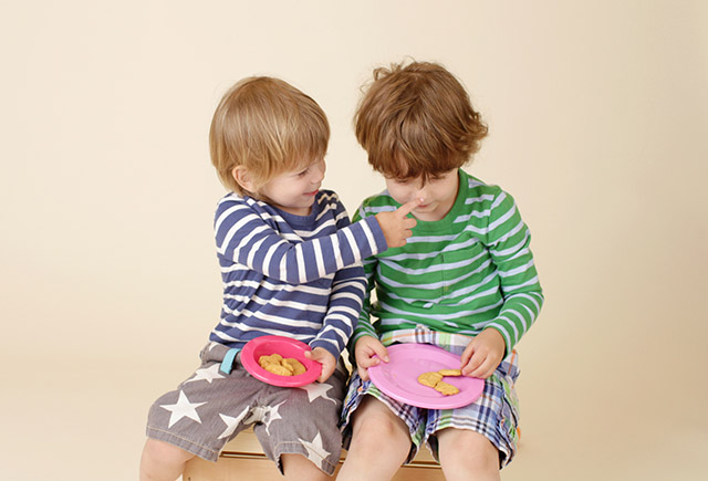 Kids Sharing a Snack, Food, Children’s Fashion